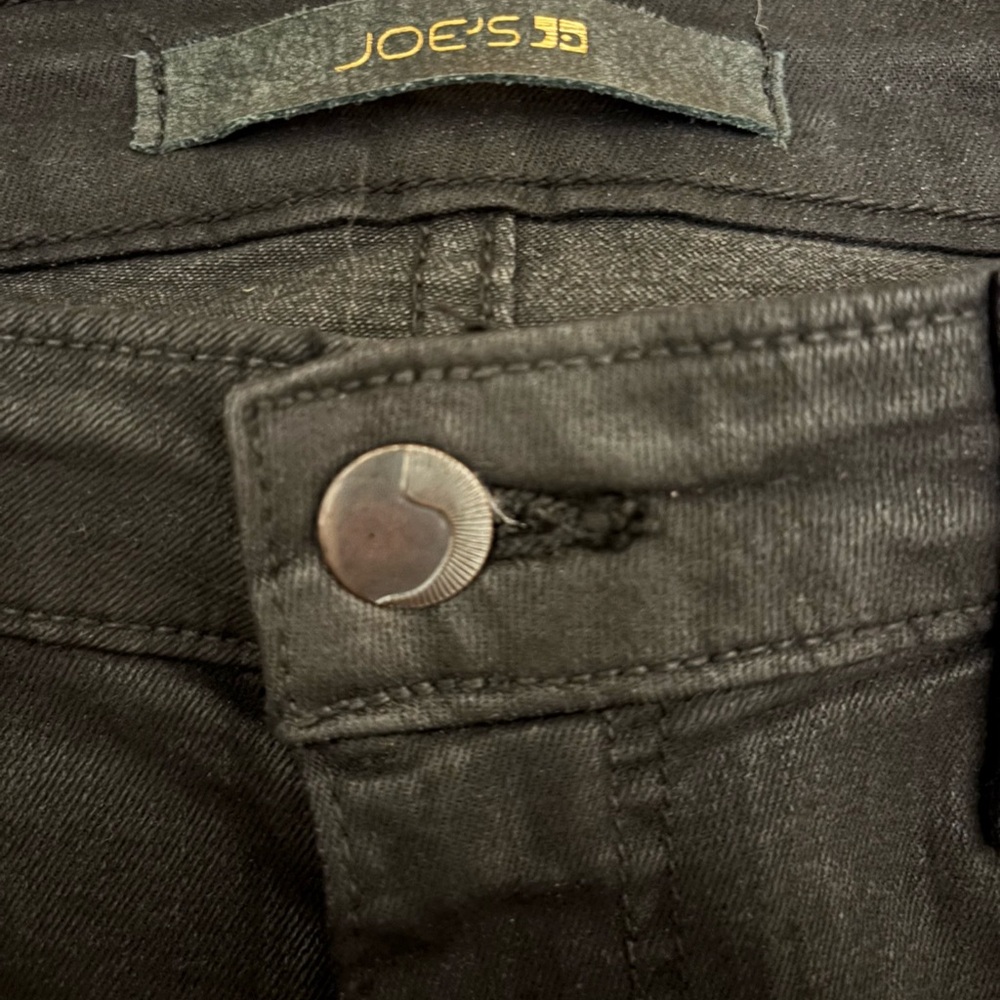 Joe’s Jeans Coated Black Skinny Pants Size 30 - Picture 3 of 7